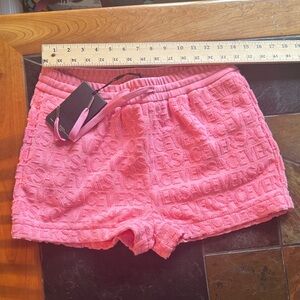 Versace Pink Textured Terry NEW WITH TAG authentic Shorts 40